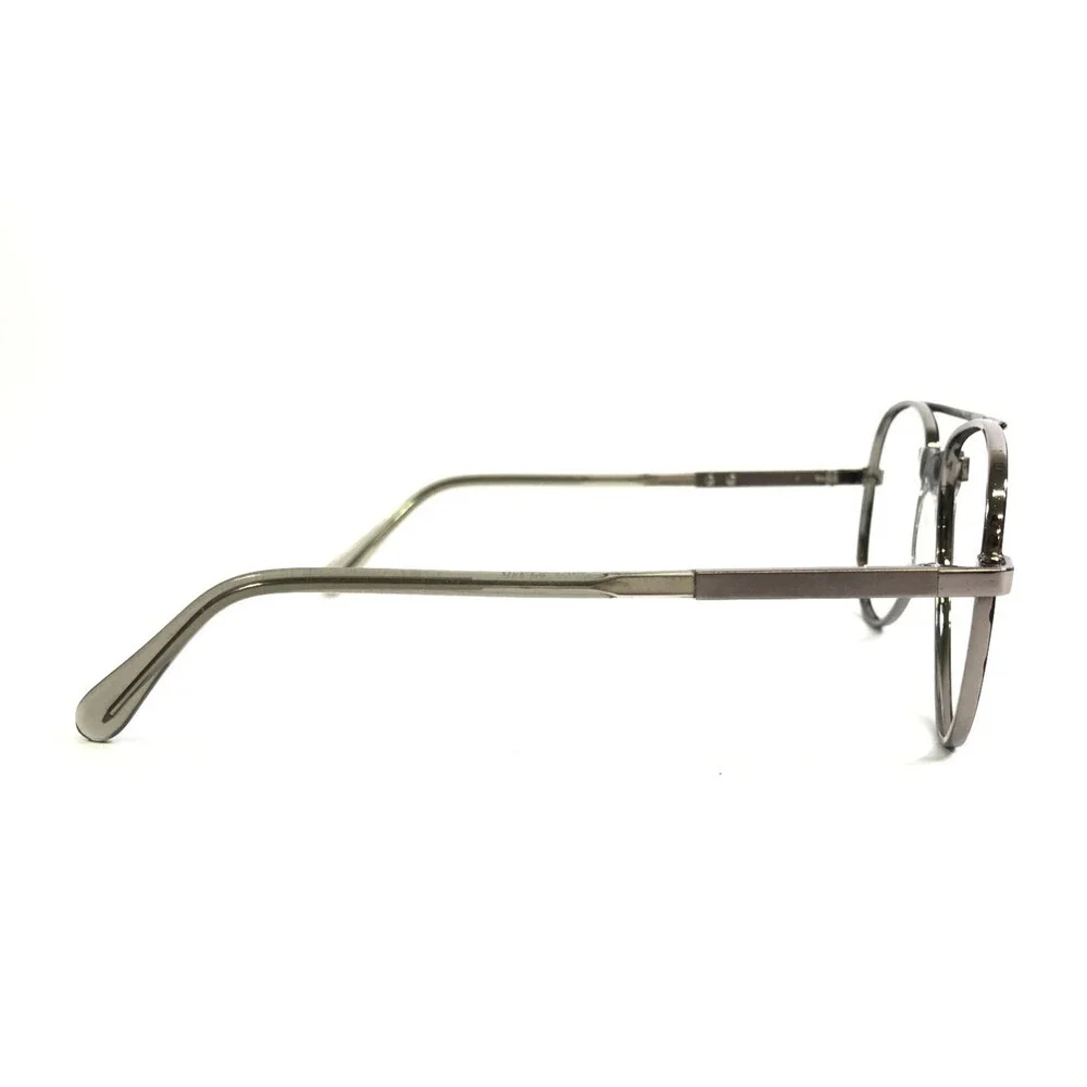 Vintage Hudson Safety Eyeglasses Frames Z87 Gunmetal Silver Aviator 54-15-140